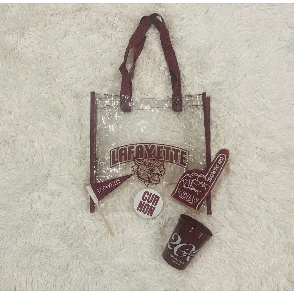 Lafayette College Clear Stadium Bag w/Sports Fan & Spirit Gear (Bed Party Ready)